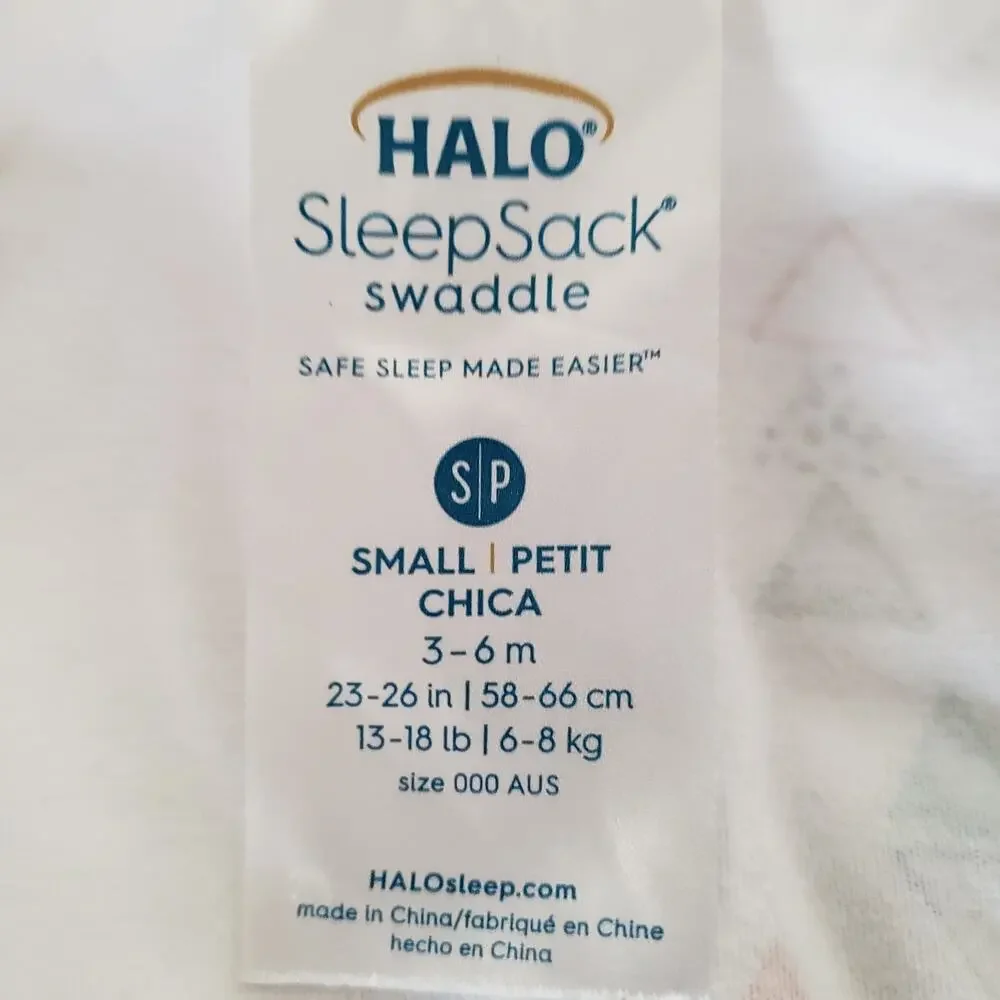 HALO SleepSack Swaddle White Cotton 3-6 Months & 6 Pc Duck Yellow Towel Set